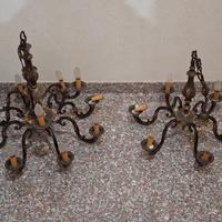 coppia di lampadari in ottone 