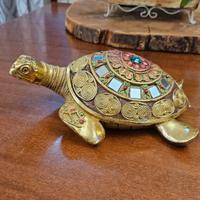 Tartaruga decorativa dorata Portafortuna 