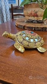Tartaruga decorativa dorata Portafortuna 