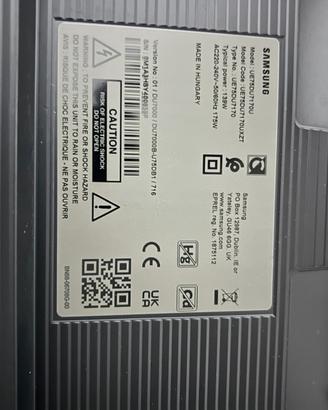 Televisione Samsung 75” display rotto