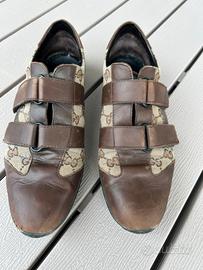 Sneakers Gucci originali vintage tela e pelle n 38