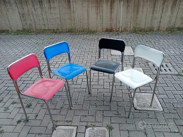 N4 sedie metallo pvc impilabili 