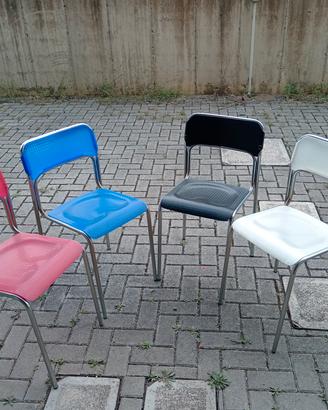 N4 sedie metallo pvc impilabili 
