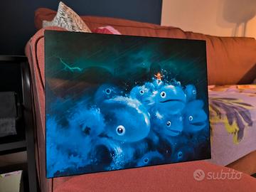 Quadro Legno "Ponyo sulla scogliera" fatto a mano