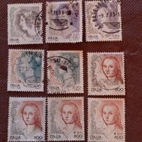 Lotto 10 francobolli (serie "La donna nell'arte)