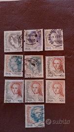 Lotto 10 francobolli (serie "La donna nell'arte)