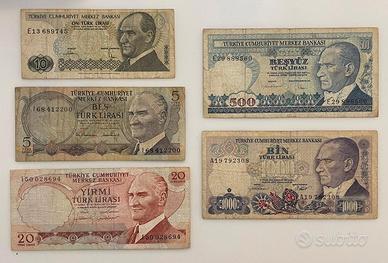 TURCHIA LOTTO 5 BANCONOTE