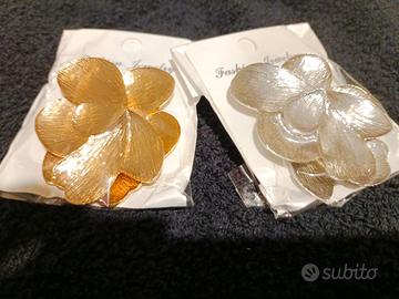 orecchini in acciaio oro/argento