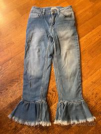 Jeans bambina Pinko Up - balza a campana e frangia