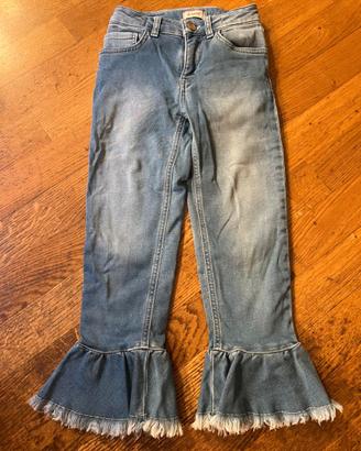 Jeans bambina Pinko Up - balza a campana e frangia