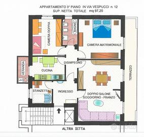 Luminoso appartamento per famiglie