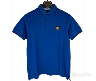Polo blu a maniche corte Stone Island