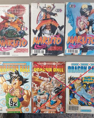 Fumetti Manga Dragon Ball e Naruto