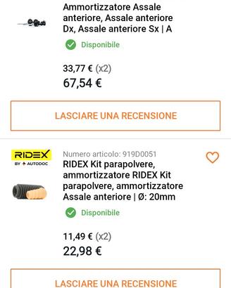 ammortizzatori panda 4x4 2serie 