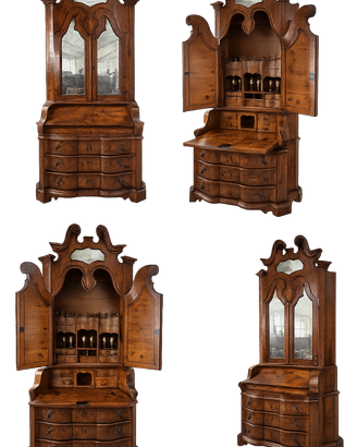 Credenza alta - Radica di noce  Italia  1800/1850