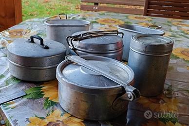Gavette, gavettini e barattolo in alluminio