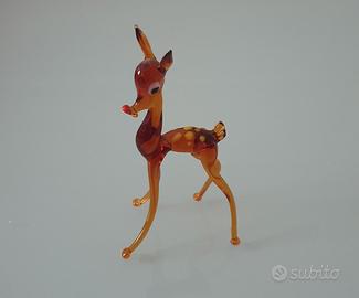 Statuetta Cerbiatto Bambi in Vetro Murano Vintage
