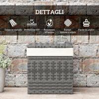 Baule da giardino in Rattan 76x45x48cm Grigio