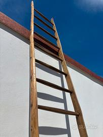 Scala in legno a pioli’800 fatta a mano restaurata