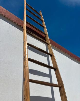 Scala in legno a pioli’800 fatta a mano restaurata