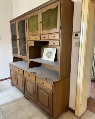 CREDENZA MOBILE SOGGIORNO IN LEGNO VINTAGE D'EPOCA