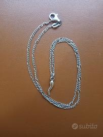 Collana Argento 925 Con Ciondolo Cornetto Abbigliamento e
