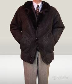 Cappotto Vintage in montone Shearling nero 80
