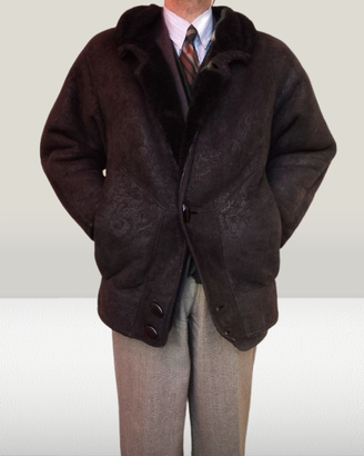 Cappotto Vintage in montone Shearling nero 80