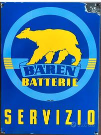 Insegna smaltata pubblicitaria "Bären Batterie"