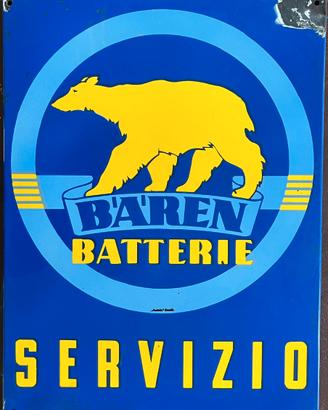 Insegna smaltata pubblicitaria "Bären Batterie"