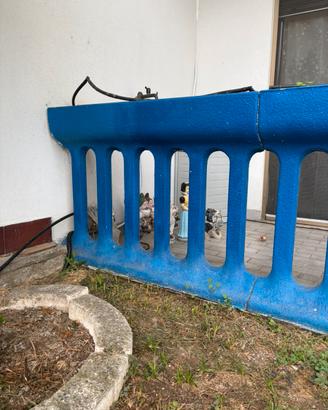 Fioriere balaustra modulari blu 3 pezzi