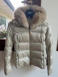 Giacca piumino donna bianco con pelliccia