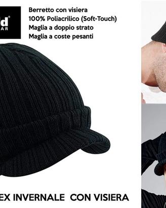 berretto invernale doppio strato con visiera