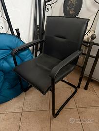3 sedie ufficio in pelle