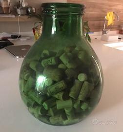 Damigiana di vetro per vino con tappi di sughero