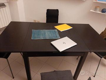 TAVOLO IKEA ALLUNGABILE NERO FINO A 6 P E 4 SEDIE