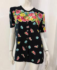 ALBA FORNARI Maglia blusa fiori multicolore