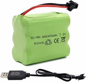 Batteria NiMH 7.2V 2400mAh USB per Auto RC