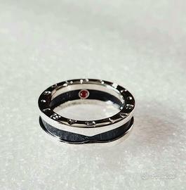Anello personalizzato Unisex Argento e nero