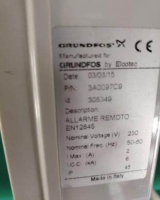 Dispositivo segnalazione  allarme remoto Grundfos