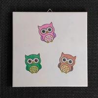 Quadretto Ceramica Civette Decorazione Casa