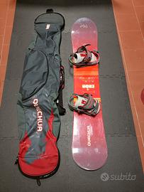 Tavola da snowboard Quechua 150 + attacchi + sacca