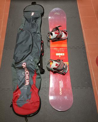 Tavola da snowboard Quechua 150 + attacchi + sacca