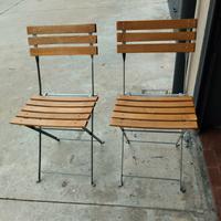 sedie legno e ferro battuto 