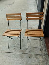 sedie legno e ferro battuto 