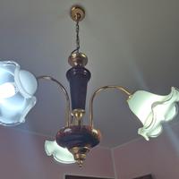 Lampadario in radica di noce 