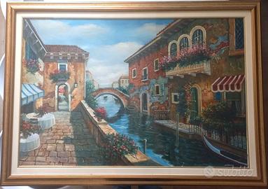 Dipinto olio su tela Venezia autore Moreno anni 70