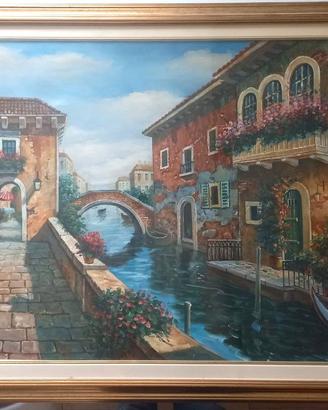 Dipinto olio su tela Venezia autore Moreno anni 70
