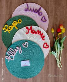 tovagliette colazione fatte a mano con nomi