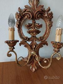 coppia di applique in legno